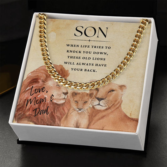 (FROM MOM & DAD) To Our Son | Stainless Steel OR 14k Yellow Gold Cuban Link Chain Necklace - Soul Spoken Gifts