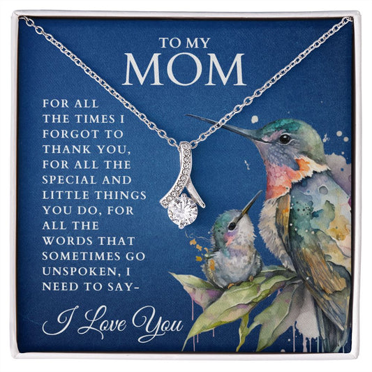 To My Mom - The Special Things You Do | PREMIUM 14k White/18k Yellow Gold Alluring Beauty Necklace - Soul Spoken Gifts