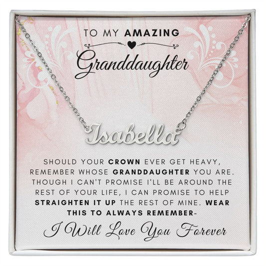 To My Amazing Granddaughter | Stylish Personalized Name Necklace - Soul Spoken Gifts
